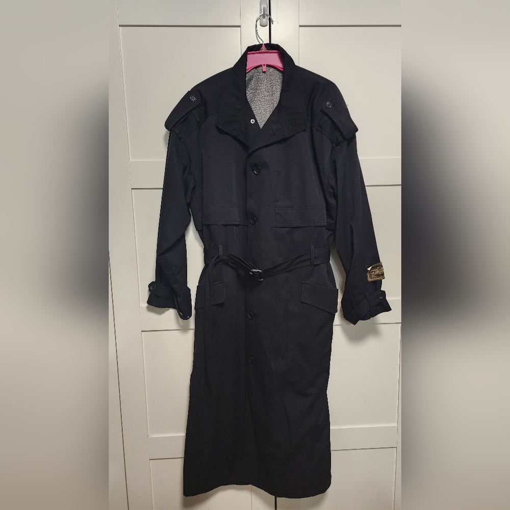 INDEX required fashion trench coat black size Medium